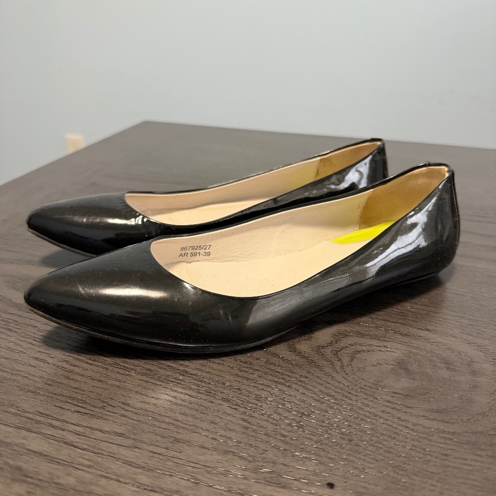 Boden black patent leather ballet flats Size 39- US 8
